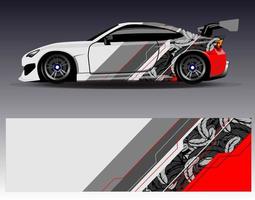 Car wrap design vector. Graphic abstract stripe racing background kit designs for wrap vehicle  race car  rally  adventure and livery vector