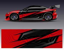 Car wrap design vector. Graphic abstract stripe racing background kit designs for wrap vehicle  race car  rally  adventure and livery vector