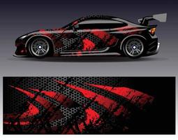 Car wrap design vector. Graphic abstract stripe racing background kit designs for wrap vehicle  race car  rally  adventure and livery vector