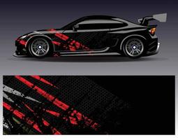 Car wrap design vector. Graphic abstract stripe racing background kit designs for wrap vehicle  race car  rally  adventure and livery vector