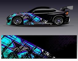 Car wrap design vector. Graphic abstract stripe racing background kit designs for wrap vehicle  race car  rally  adventure and livery vector