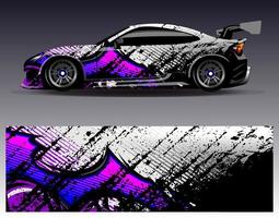 Car wrap design vector. Graphic abstract stripe racing background kit designs for wrap vehicle  race car  rally  adventure and livery vector