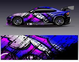 Car wrap design vector. Graphic abstract stripe racing background kit designs for wrap vehicle  race car  rally  adventure and livery vector