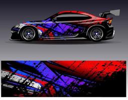 Car wrap design vector. Graphic abstract stripe racing background kit designs for wrap vehicle  race car  rally  adventure and livery vector