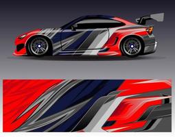 Car wrap design vector. Graphic abstract stripe racing background kit designs for wrap vehicle  race car  rally  adventure and livery vector