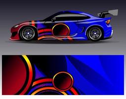 Car wrap design vector. Graphic abstract stripe racing background kit designs for wrap vehicle  race car  rally  adventure and livery vector