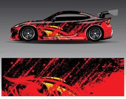 Car wrap design vector. Graphic abstract stripe racing background kit designs for wrap vehicle  race car  rally  adventure and livery vector