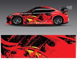 Car wrap design vector. Graphic abstract stripe racing background kit designs for wrap vehicle  race car  rally  adventure and livery vector