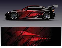 Car wrap design vector. Graphic abstract stripe racing background kit designs for wrap vehicle  race car  rally  adventure and livery vector