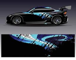 Car wrap design vector. Graphic abstract stripe racing background kit designs for wrap vehicle  race car  rally  adventure and livery vector