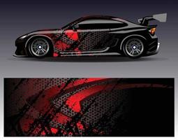 Car wrap design vector. Graphic abstract stripe racing background kit designs for wrap vehicle  race car  rally  adventure and livery vector