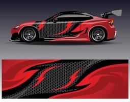 Car wrap design vector. Graphic abstract stripe racing background kit designs for wrap vehicle  race car  rally  adventure and livery vector