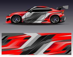 Car wrap design vector. Graphic abstract stripe racing background kit designs for wrap vehicle  race car  rally  adventure and livery vector