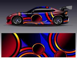 Car wrap design vector. Graphic abstract stripe racing background kit designs for wrap vehicle  race car  rally  adventure and livery vector