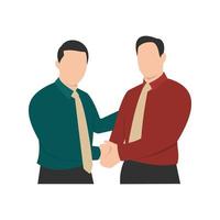 Flat people characters Two business partners handshaking flat vector illustration