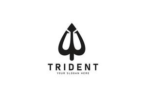 Circular Trident logo design icon vector illustration