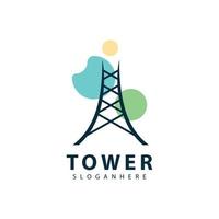 torre logo símbolo vector icono diseño ilustración modelo