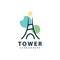 Tower logo  symbol vector icon design illustration template