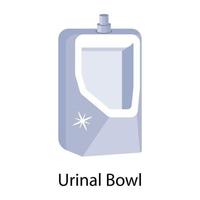 Trendy Urinal bowl vector