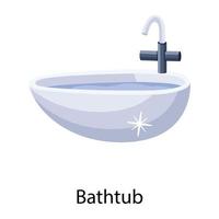 Trendy Bathtub Concepts vector