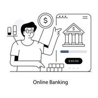 Trendy Online Banking vector