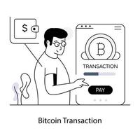 de moda bitcoin transacción vector