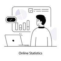 estadísticas en línea de moda vector
