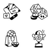 Set of Money Hand Drawn Icons vector