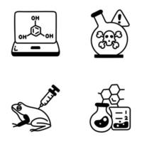 Bundle of Sketchy Lab Experiment Icons vector