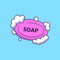 Soap With Froth Bubble Cartoon Vector Icons Illustration. Flat Cartoon Concept. Suitable for any creative project.