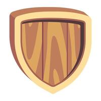 Trendy Wooden Shield vector