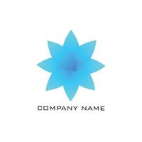 flower shape logo vector with blue gradient color