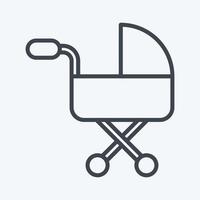 Icon Baby Carriage. related to Family symbol. Line Style. simple design editable. simple illustration vector