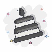 Icon Cake. related to Family symbol. Chalk Style. simple design editable. simple illustration vector