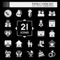 Icon Set Family. related to Love symbol. simple design editable. simple illustration vector