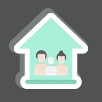 Icon Happy Family. related to Family symbo. simple design editable. simple illustration vector