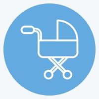 Icon Baby Carriage. related to Family symbol. Blue Eyes Style. simple design editable. simple illustration vector