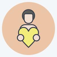 Icon Love Hand. related to Family symbol. glyph style. simple design editable. simple illustration vector