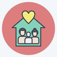 Icon Love Familys. related to Family symbol. glyph style. simple design editable. simple illustration vector