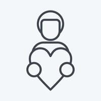 Icon Love Hand. related to Family symbol. glyph style. simple design editable. simple illustration vector