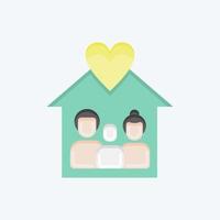 Icon Love Familys. related to Family symbol. glyph style. simple design editable. simple illustration vector