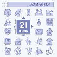 Icon Set Family. related to Love symbol. simple design editable. simple illustration vector
