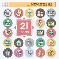 Icon Set Family. related to Love symbol. simple design editable. simple illustration vector