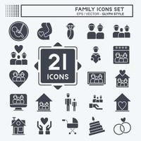 Icon Set Family. related to Love symbol. simple design editable. simple illustration vector