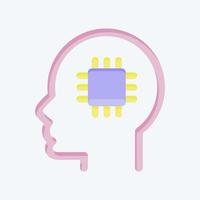 icono artificial inteligencia. relacionado a psicología personalidad símbolo. sencillo diseño editable. sencillo ilustración vector
