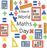 world math day Vector illustration.