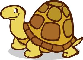 Happy turtle walking cartoon vector