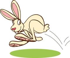 dibujos animados corriendo Conejo aislado en blanco antecedentes vector