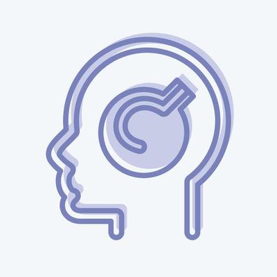 Icon Mental Problem. related to Psychology Personality symbol. simple design editable. simple illustration