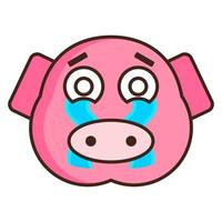 cerdo cara emoticon vector